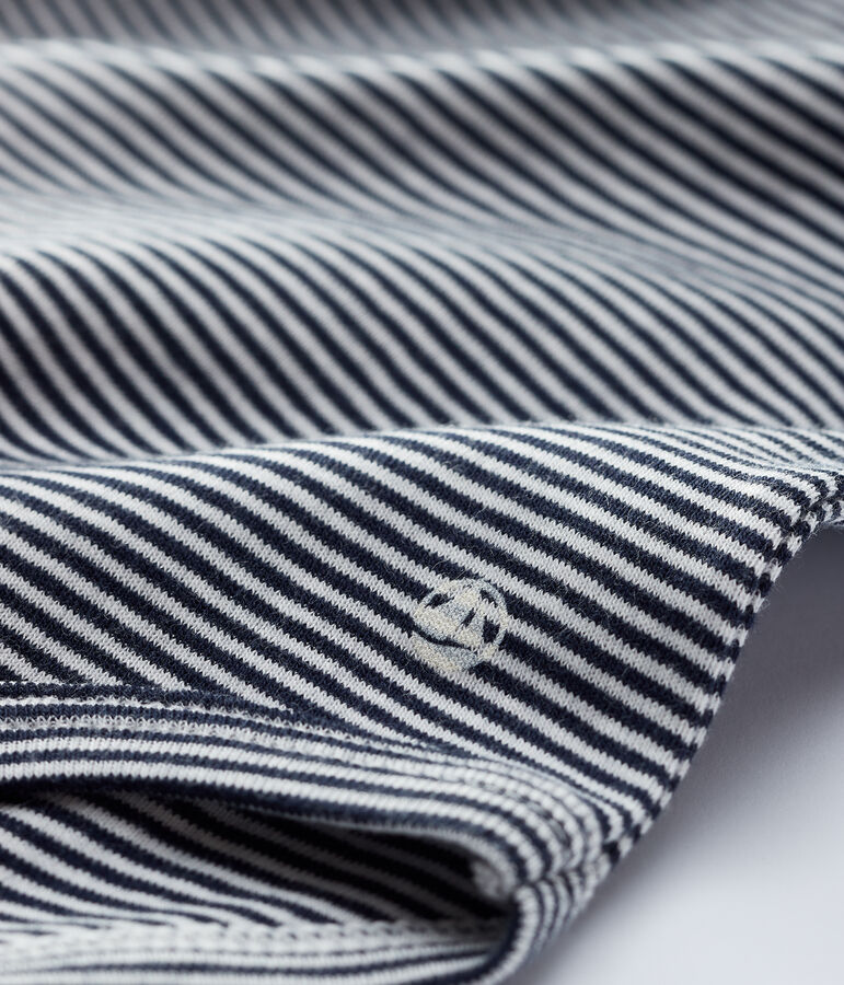 Body col claudine en coton b&eacute;b&eacute; fille bleu SMOKING/blanc MARSHMALLOW