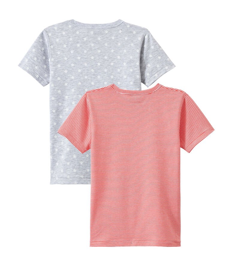 Lot de 2 t-shirts gar&ccedil;on manches courtes blanc LOT