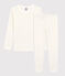Pyjama étoiles multicolores en coton enfant blanc MARSHMALLOW/blanc MULTICO