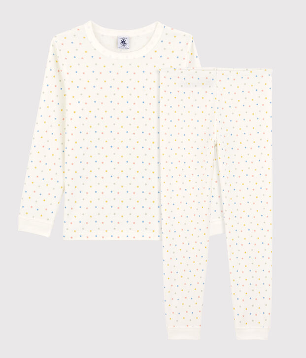 Pyjama &eacute;toiles multicolores en coton enfant blanc/multicouleur