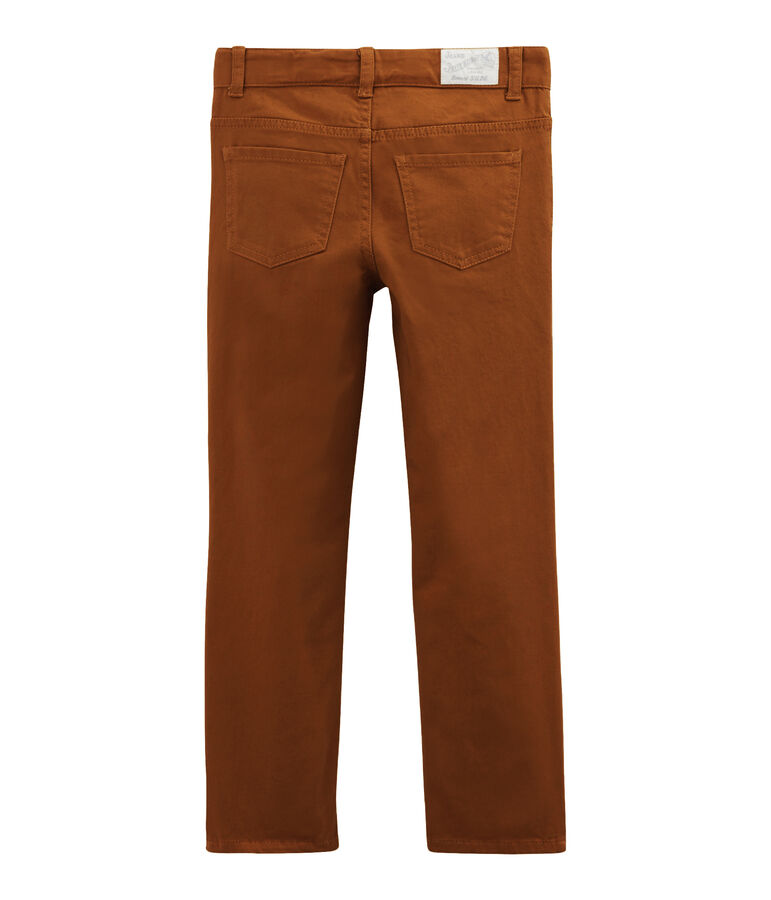 Pantalon gar&ccedil;on en denim marron