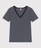 Tee-shirt Femme l'Iconique en coton rayé bleu SMOKING/blanc MARSHMALLOW