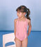 Maillot de bain 1 pièce enfant fille rose GROSEILLER/blanc MARSHMALLOW