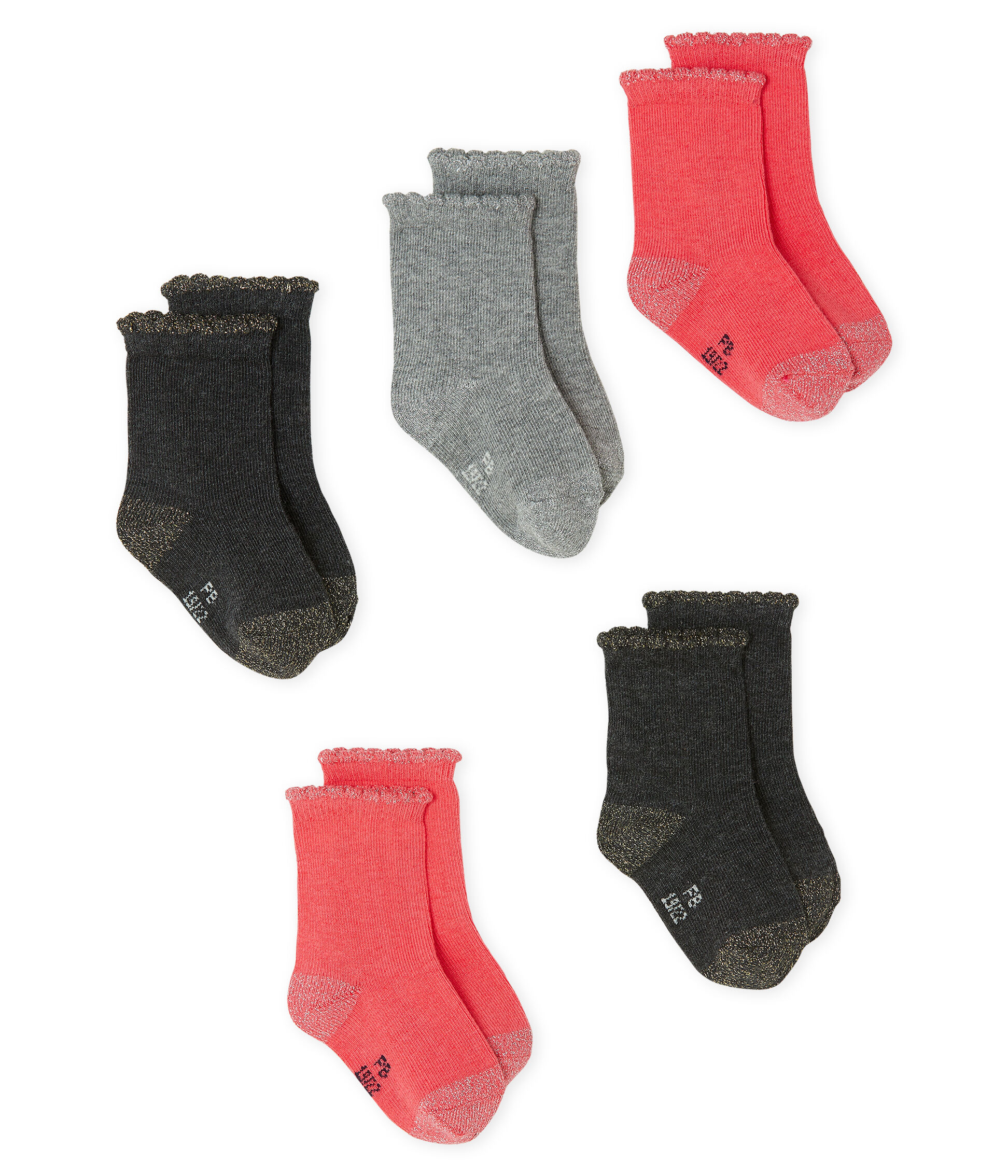 Petit Bateau Chaussettes, B/éb/é Fille Lot de 5