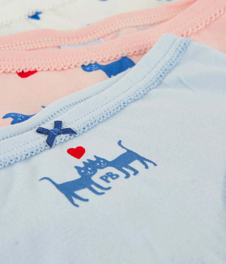 Lot de 3 culottes petite fille chats en coton multicouleur