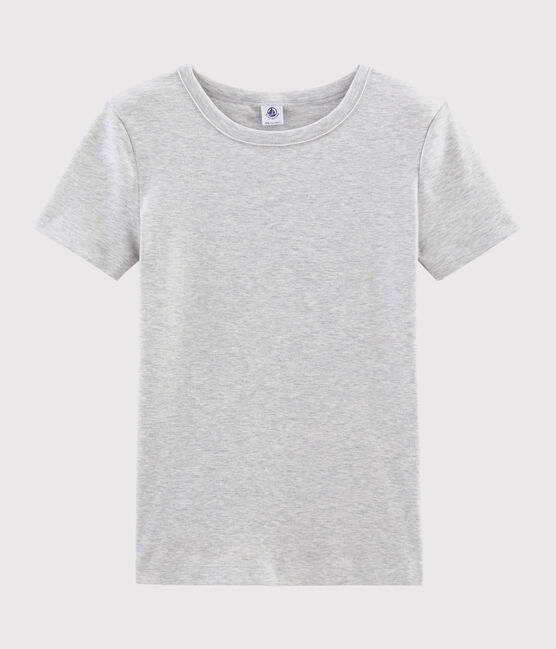 T-shirt col rond iconique en coton Femme gris BELUGA CHINE