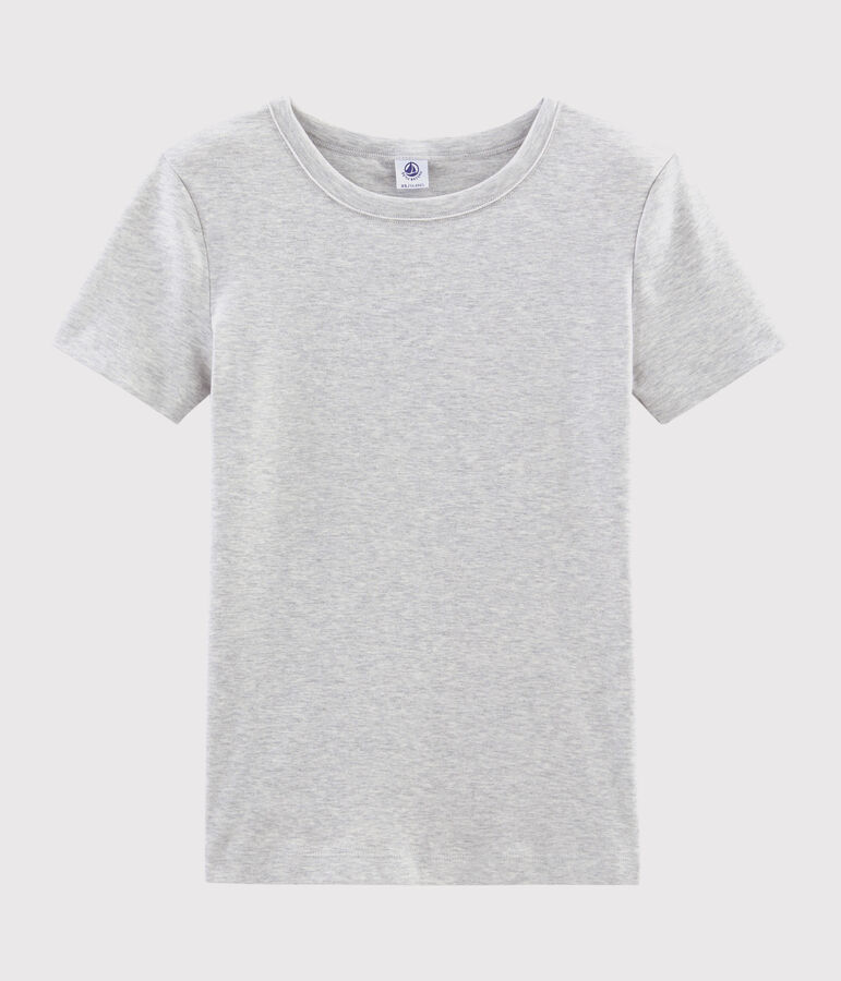 T-shirt col rond iconique en coton Femme gris BELUGA CHINE