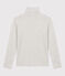Tee-shirt col roulé L'ICONIQUE en coton BIO Femme gris BELUGA CHINE