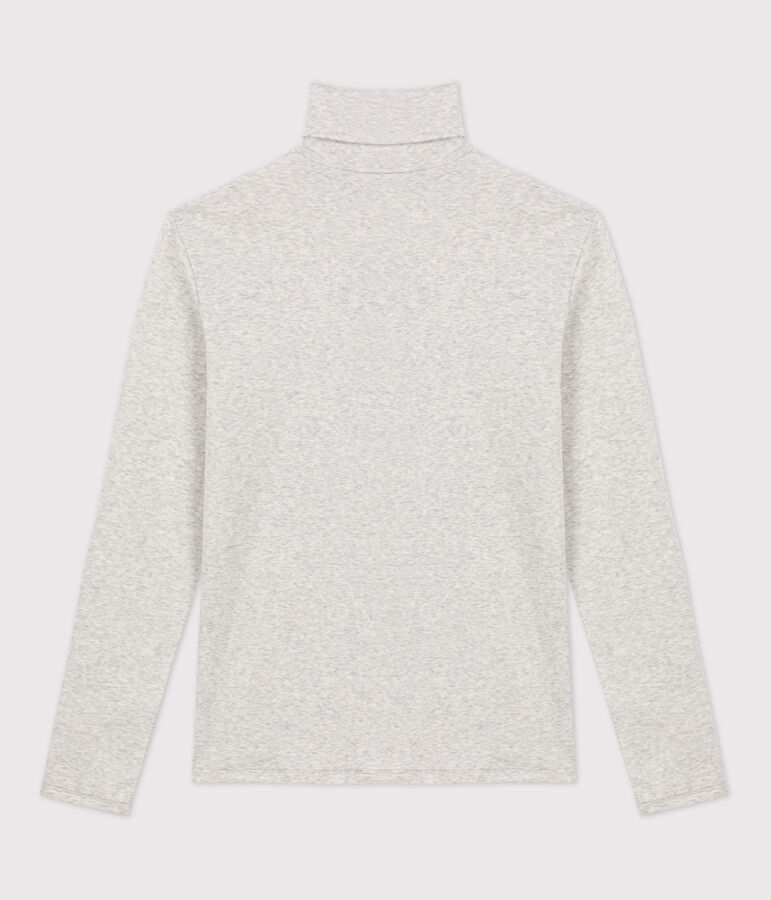 Tee-shirt col roul&eacute; L'ICONIQUE en coton BIO Femme gris BELUGA CHINE