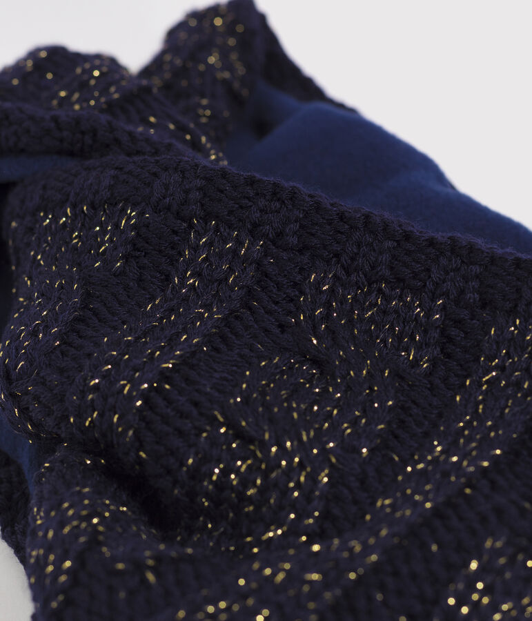 Snood enfant fille bleu SMOKING/jaune OR