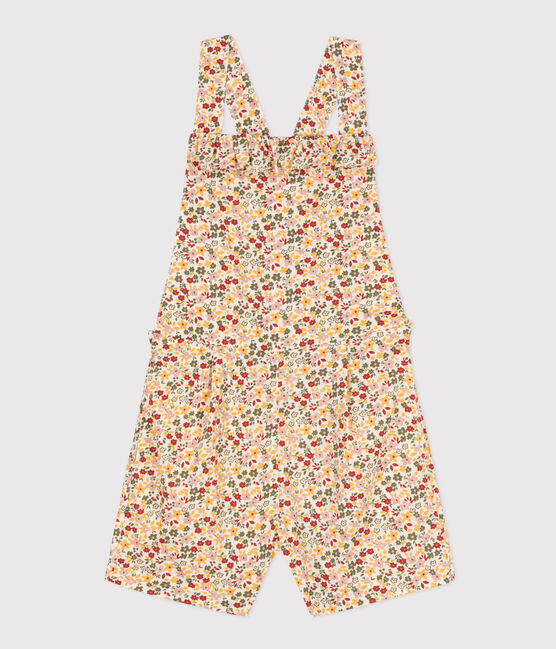 Salopette courte en popeline enfant fille blanc AVALANCHE/ MULTICO