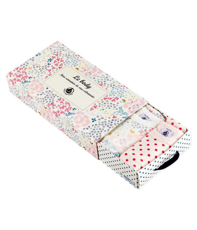 Lot de 5 bodies manches longues b&eacute;b&eacute; fille variante 1