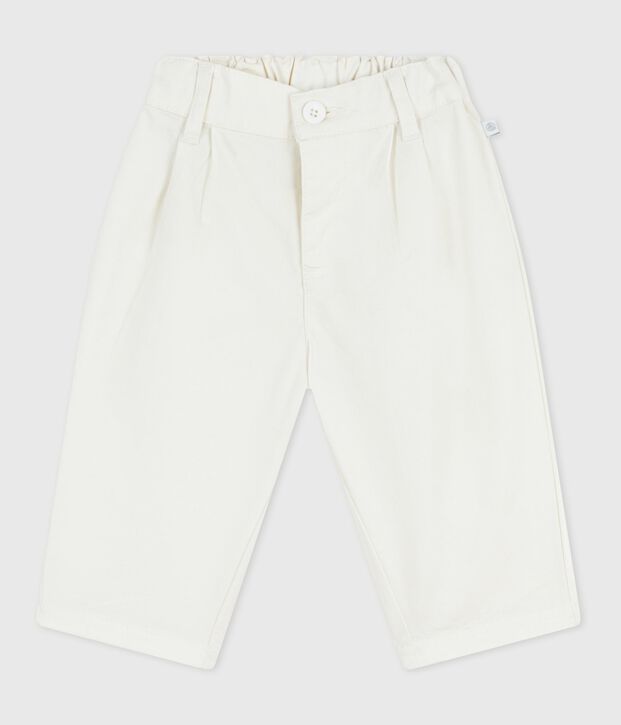 Pantalon b&eacute;b&eacute; en serge uni blanc