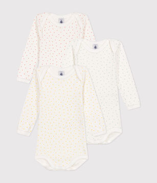 Lot De 3 Bodies Manches Courtes Coeurs En Coton Variante 1 | Petit Bateau