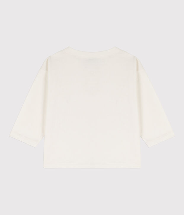 Tee-shirt manches longues b&eacute;b&eacute; en coton blanc
