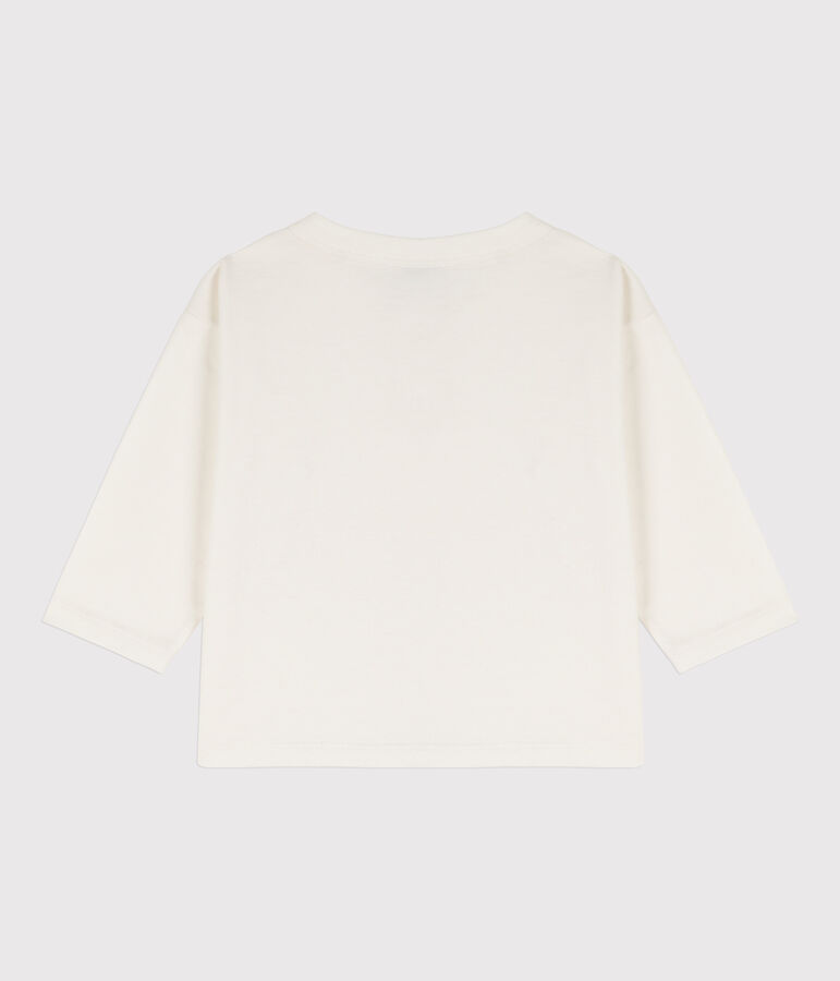 Tee-shirt manches longues b&eacute;b&eacute; en coton blanc MARSHMALLOW