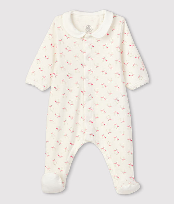 Dors bien bébé fille en côte blanc MARSHMALLOW/blanc MULTICO