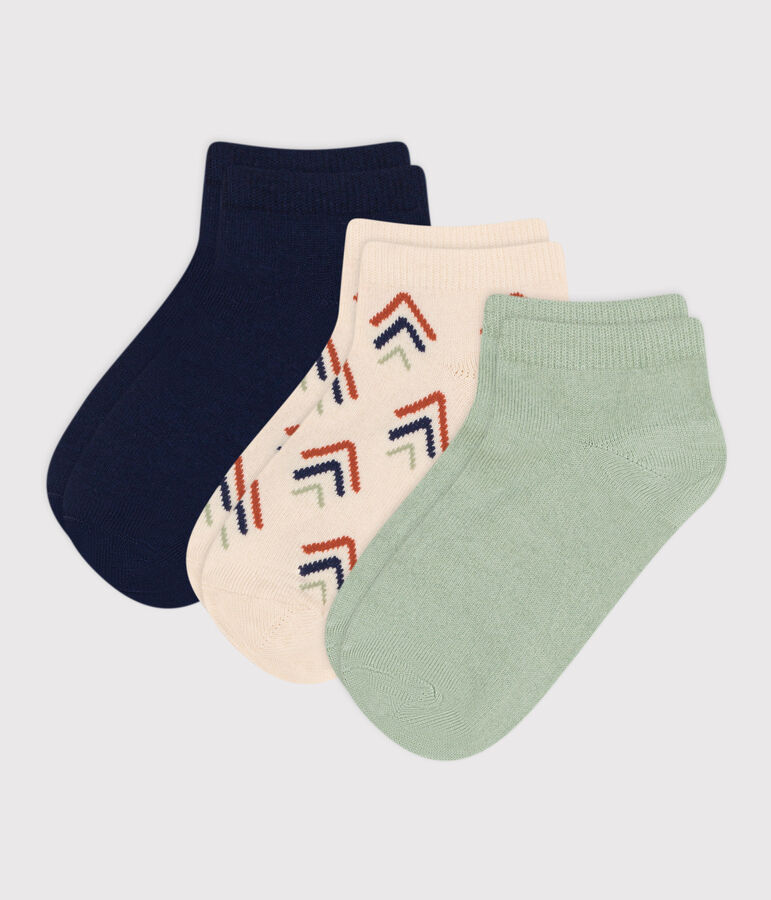3 paires de chaussettes en coton imprim&eacute;es enfant multicouleur