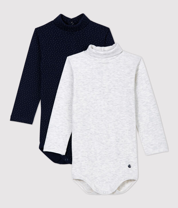 Lot de deux bodies col roul&eacute; b&eacute;b&eacute; multicouleur