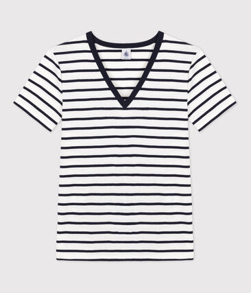 MARINIERE - Tee-shirt L'ICONIQUE col V en coton Femme