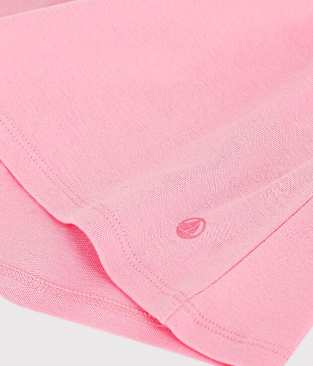 Tee-shirt femme en coton manches courtes uni rose clair