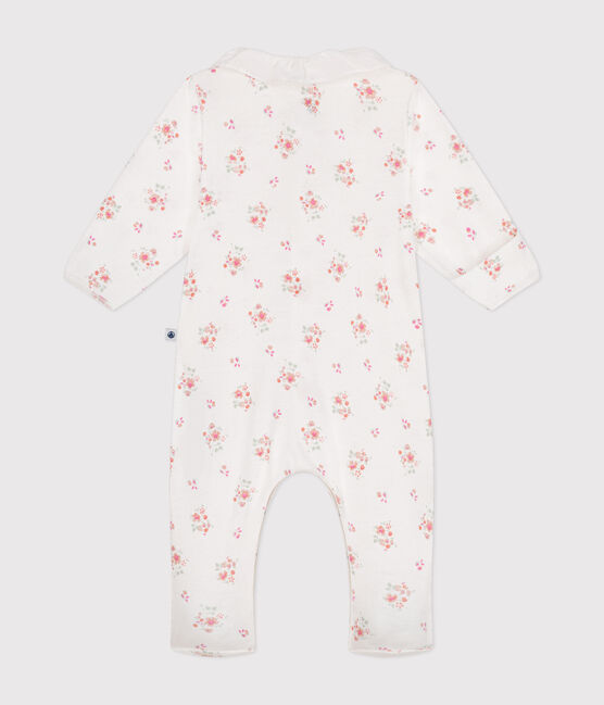 Pyjama imprimé fleurs en coton bébé blanc MARSHMALLOW/blanc MULTICO