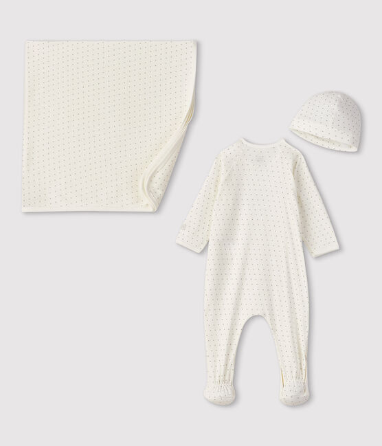 Coffret cadeau naissance bébé garçon en côte variante 1