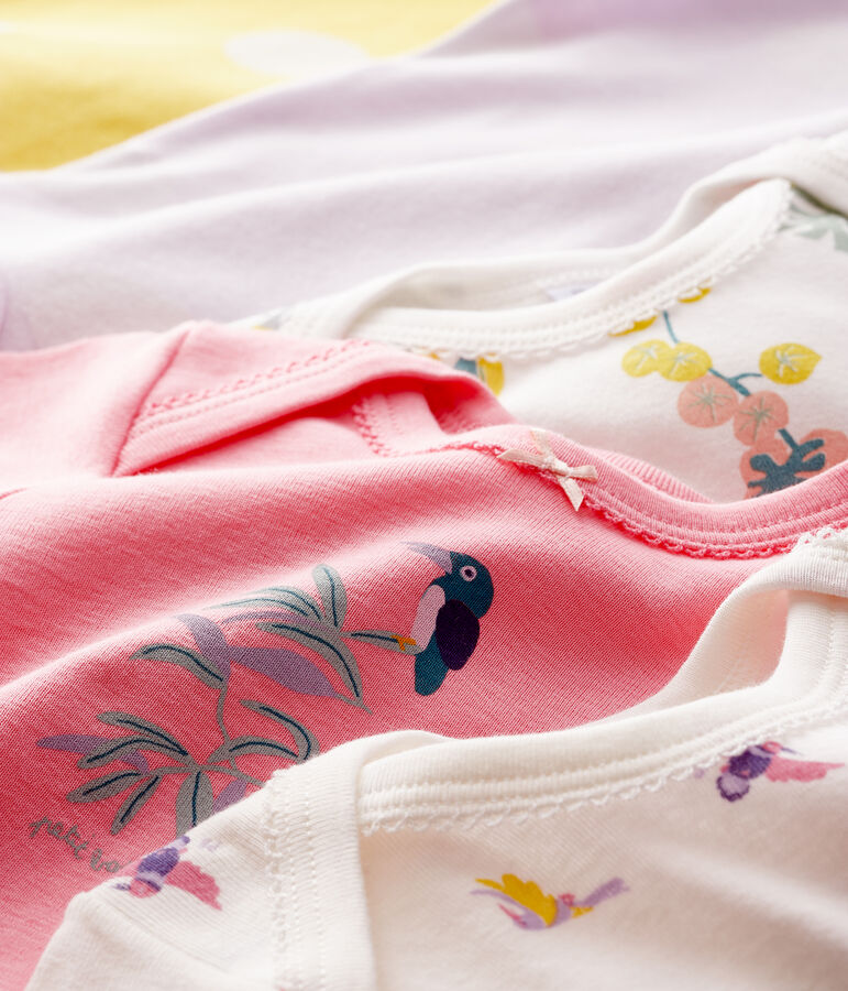 Lot de 5 bodies manches longues b&eacute;b&eacute; fille multicouleur