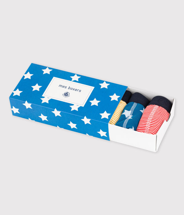Lot de 5 boxers petit gar&ccedil;on en coton biologique multicouleur