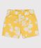 Short imprimé Hawaï en popeline bébé jaune ORGE/blanc MARSHMALLOW