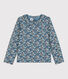 Tee-shirt fleuri à manches longues en coton enfant fille