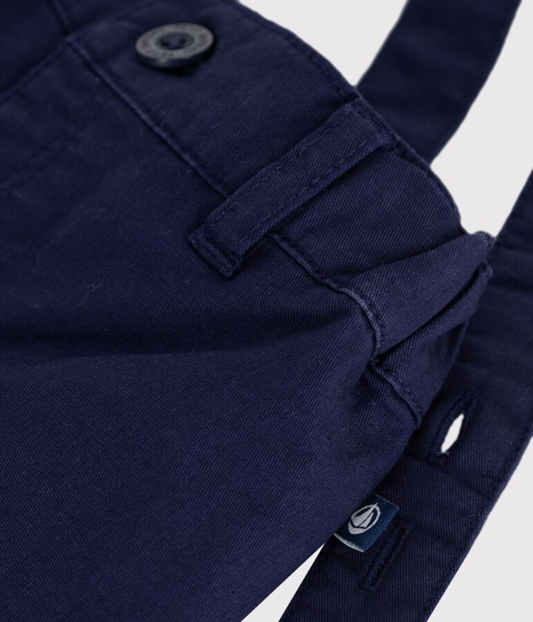 Short &agrave; bretelles court en serge b&eacute;b&eacute; bleu