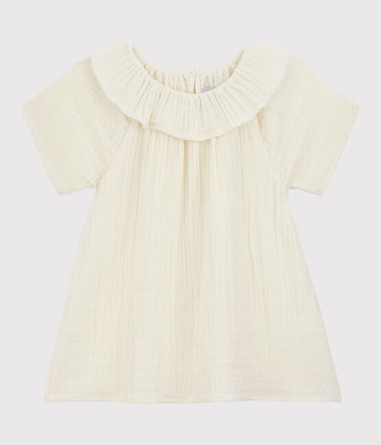 Blouse en gaze de coton bio enfant fille blanc MARSHMALLOW