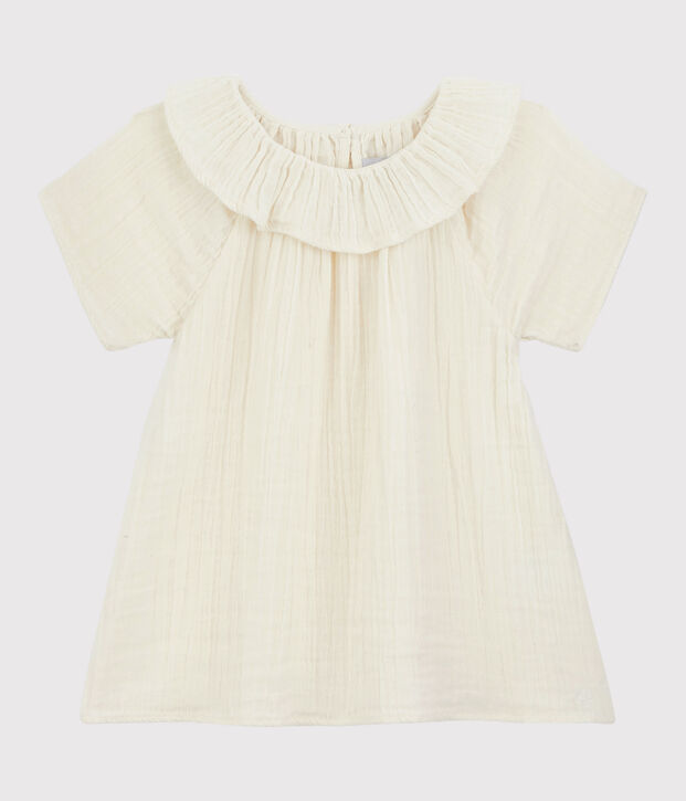 Blouse en gaze de coton bio enfant fille blanc