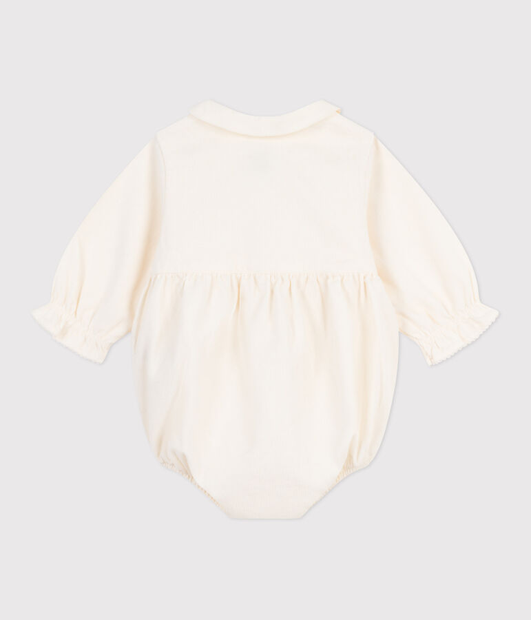 Combinaison courte c&eacute;r&eacute;monie b&eacute;b&eacute; en velours brod&eacute; &eacute;cru MILK