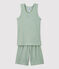 Pyjacourt uni jade petit garçon en coton lyocell vert HERBIER