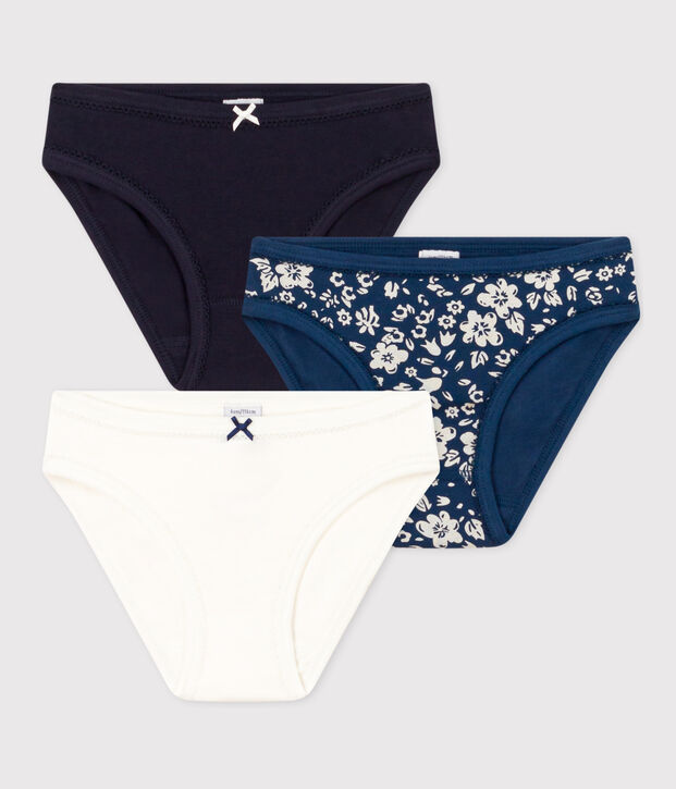 Lot de 3 culottes fleur en coton petite fille multicouleur