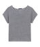 T-shirt fluide femme en lin rayé milleraies bleu SMOKING/blanc LAIT