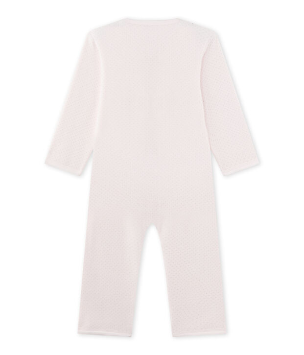 Combichaud fille en polaire rose/gris