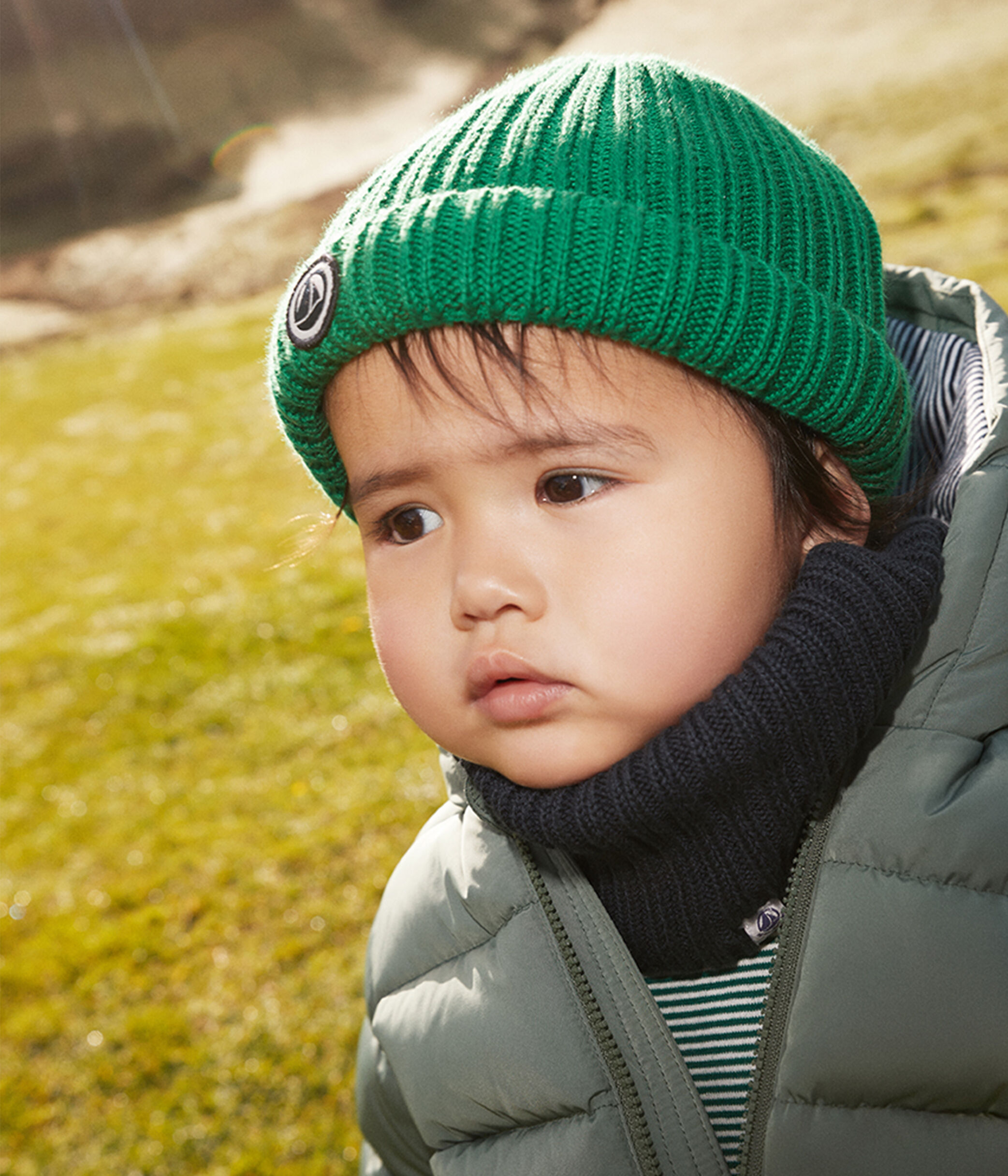 Bonnet Bébé Petit Bateau - Tricot Coton Doublé Polaire - Pompon Et Broderie Cœur - Mixte - 3