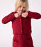 Cardigan enfant en coton uni AMARANTE
