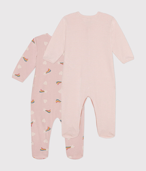 Lot de 2 pyjamas b&eacute;b&eacute; en coton multicouleur