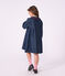 Robe enfant en denim manches longue unie bleu