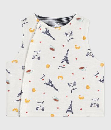 Gilet sans manche réversible bébé en coton imprimé