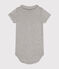 Body manches courtes col claudine en coton bébé gris CHATON CHINE