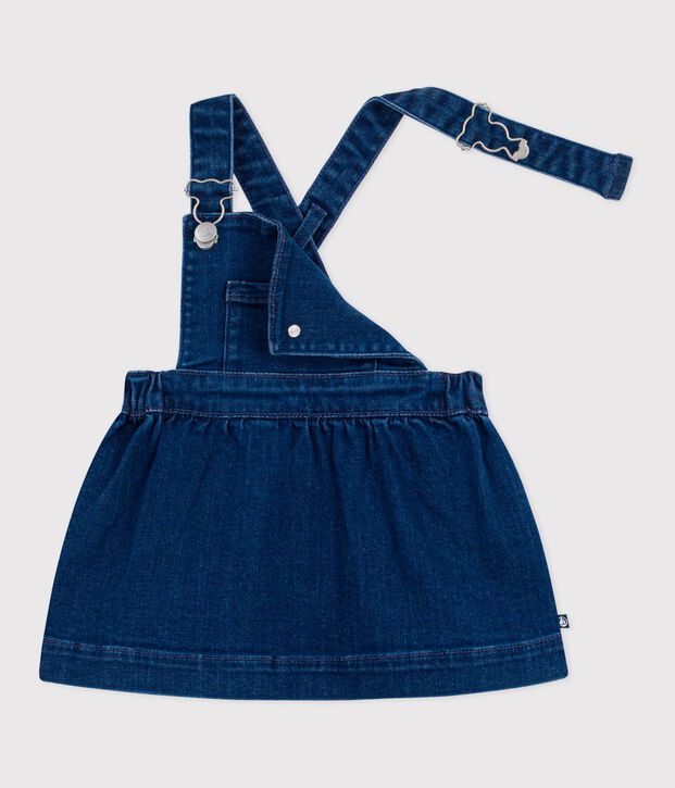 Robe salopette b&eacute;b&eacute; en denim bleu