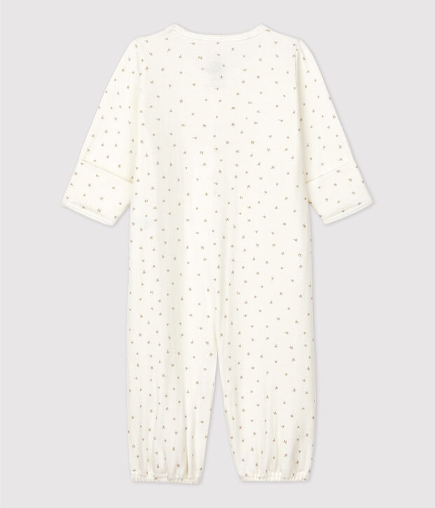 Combinaison b&eacute;b&eacute; en coton biologique blanc/gris