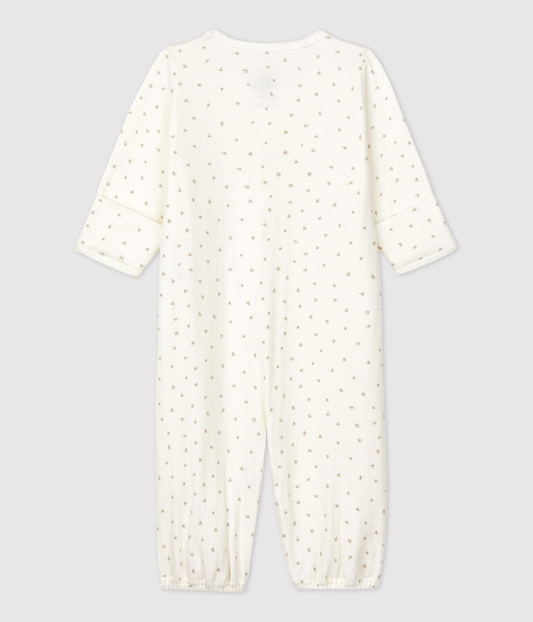 Combinaison b&eacute;b&eacute; en coton biologique blanc/gris