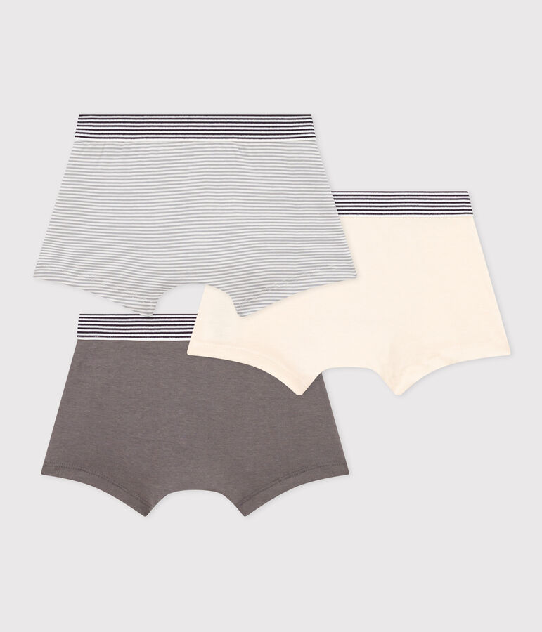 Lot de 3 boxers en coton petit gar&ccedil;on multicouleur