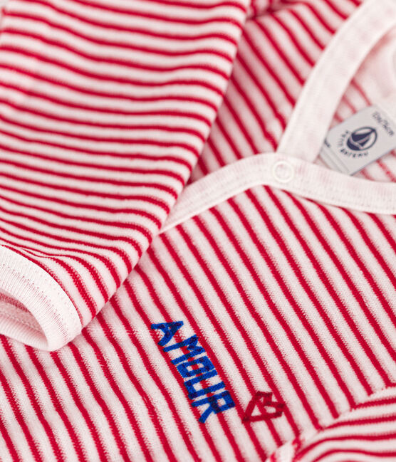 Pyjama bébé amour en velours rouge MARSHMALLOW/blanc CORRIDA